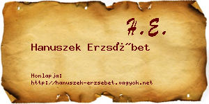 Hanuszek Erzsébet névjegykártya