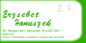 erzsebet hanuszek business card